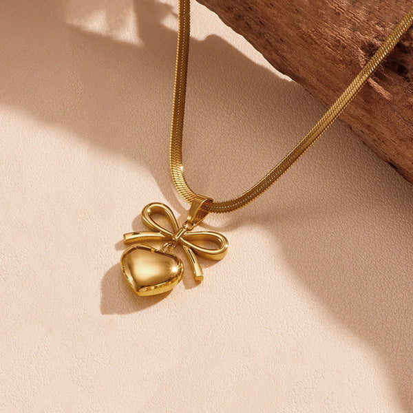 Bow Knot Heart Themed Pendant