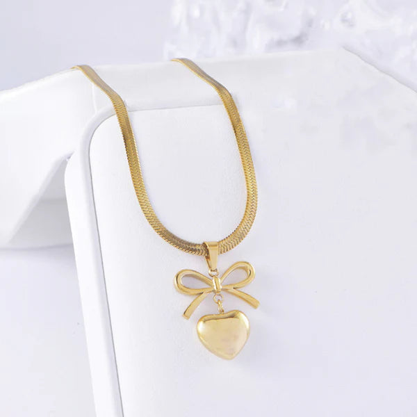 Bow Knot Heart Themed Pendant