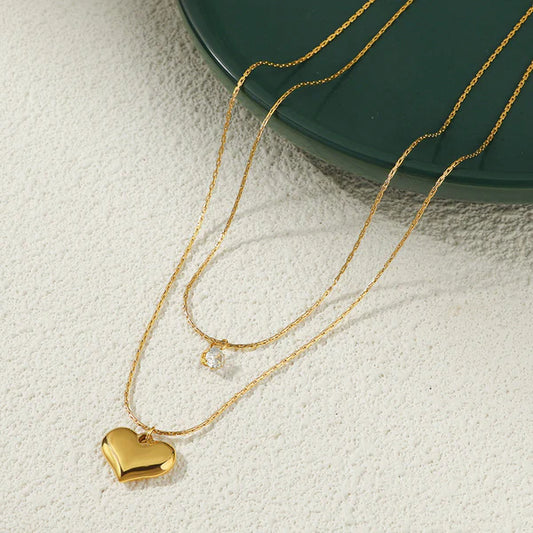 Heart Themed Layered Pendant