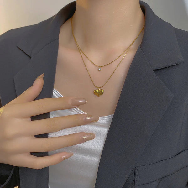 Heart Themed Layered Pendant