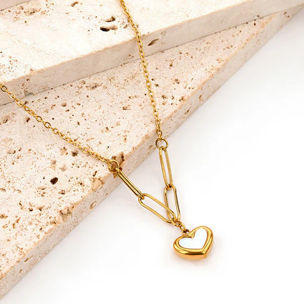 Liora – Golden Heart Drape Pendant