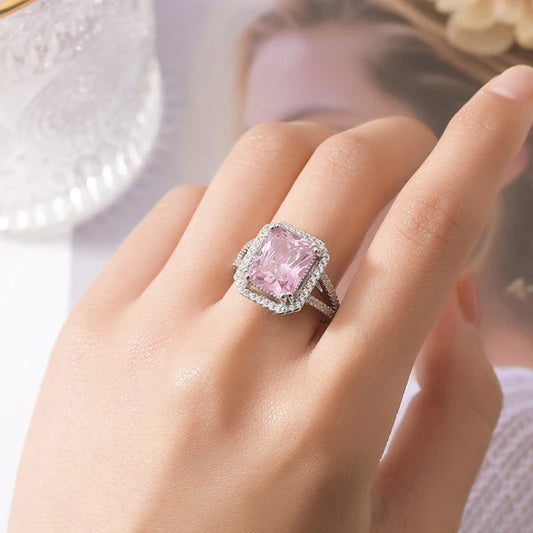 Zaria – Crushed Ice Pink Statement Ring