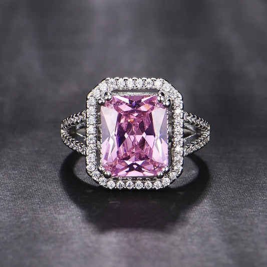 Zaria – Crushed Ice Pink Statement Ring