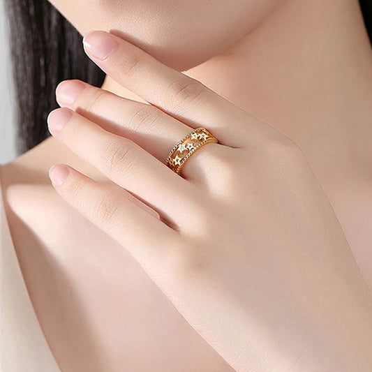 Celestia – Star Dusted Gold Adjustable Ring