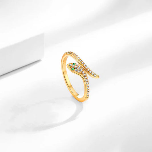 Serpina – Gold Snake Motif Ring