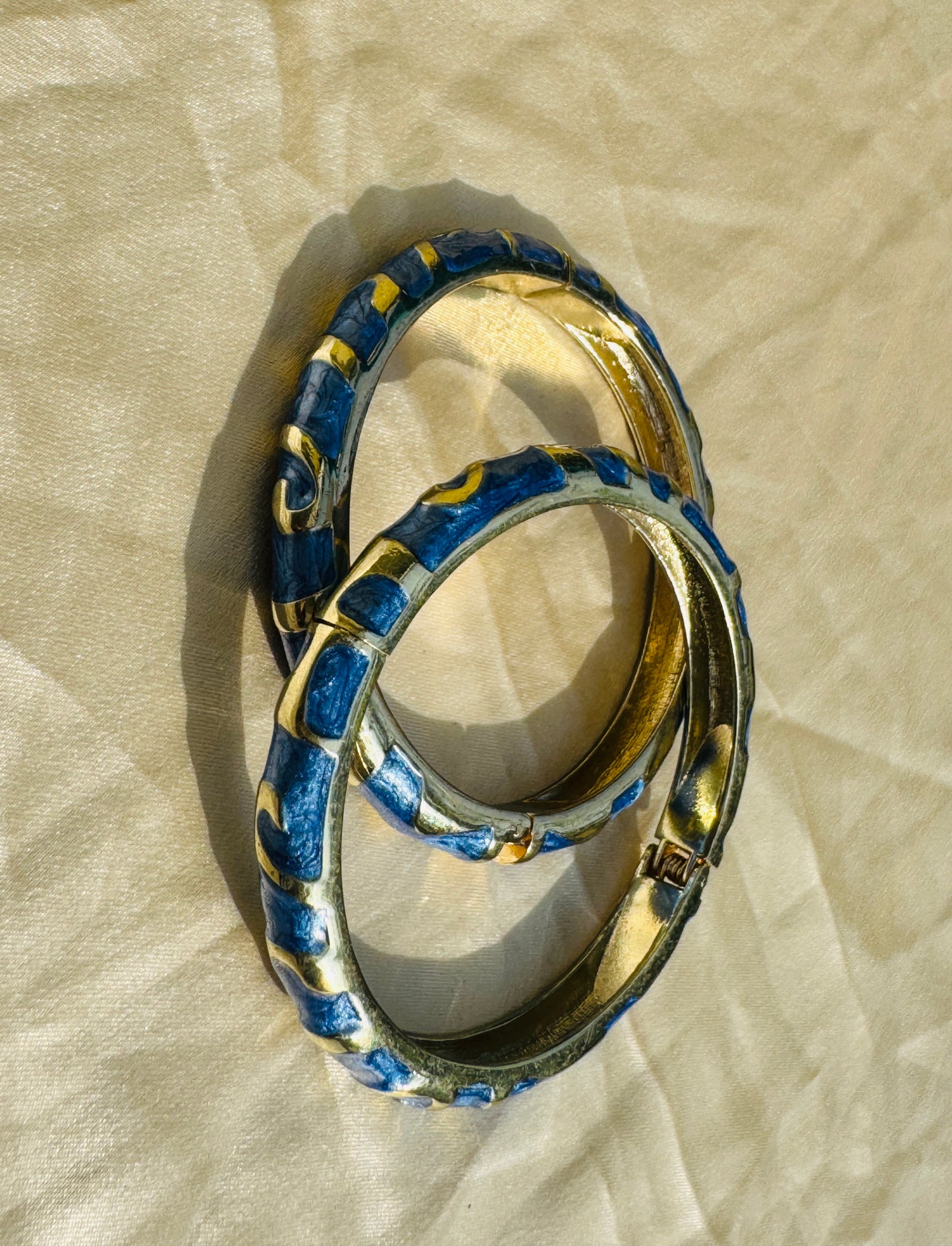 MARINOVA – The Deep Blue Enamel Bangle Set (Pair)