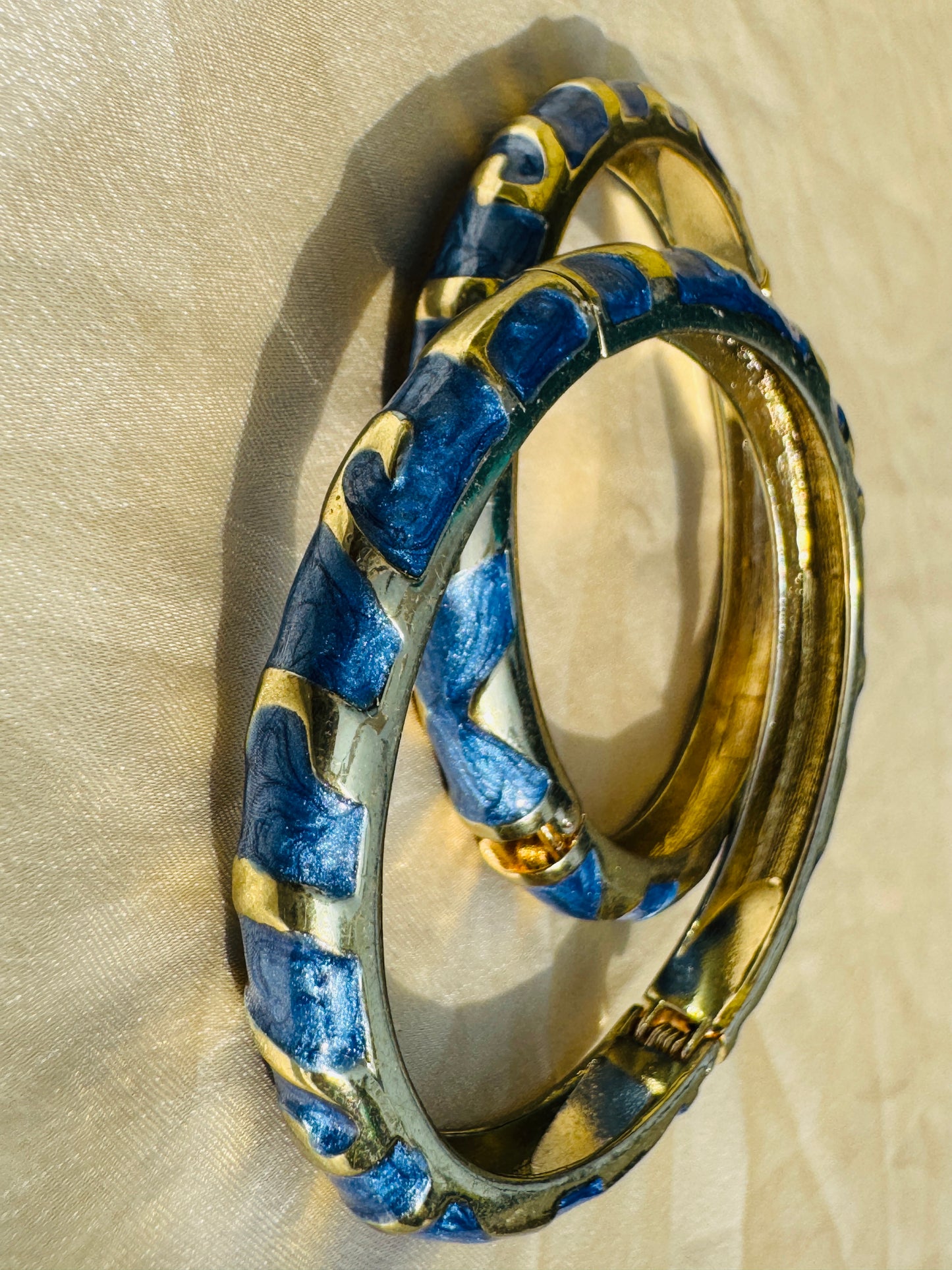 MARINOVA – The Deep Blue Enamel Bangle Set (Pair)
