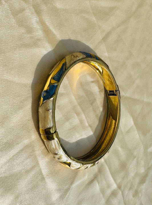 LUNARA – The Celestial Enamel Gold Bangle