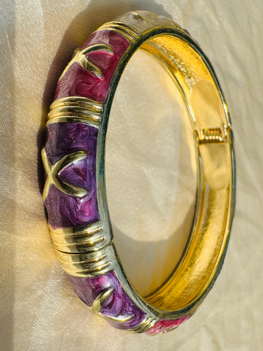 AMETHARA – The Pink & Purple Enamel Gold Bangle