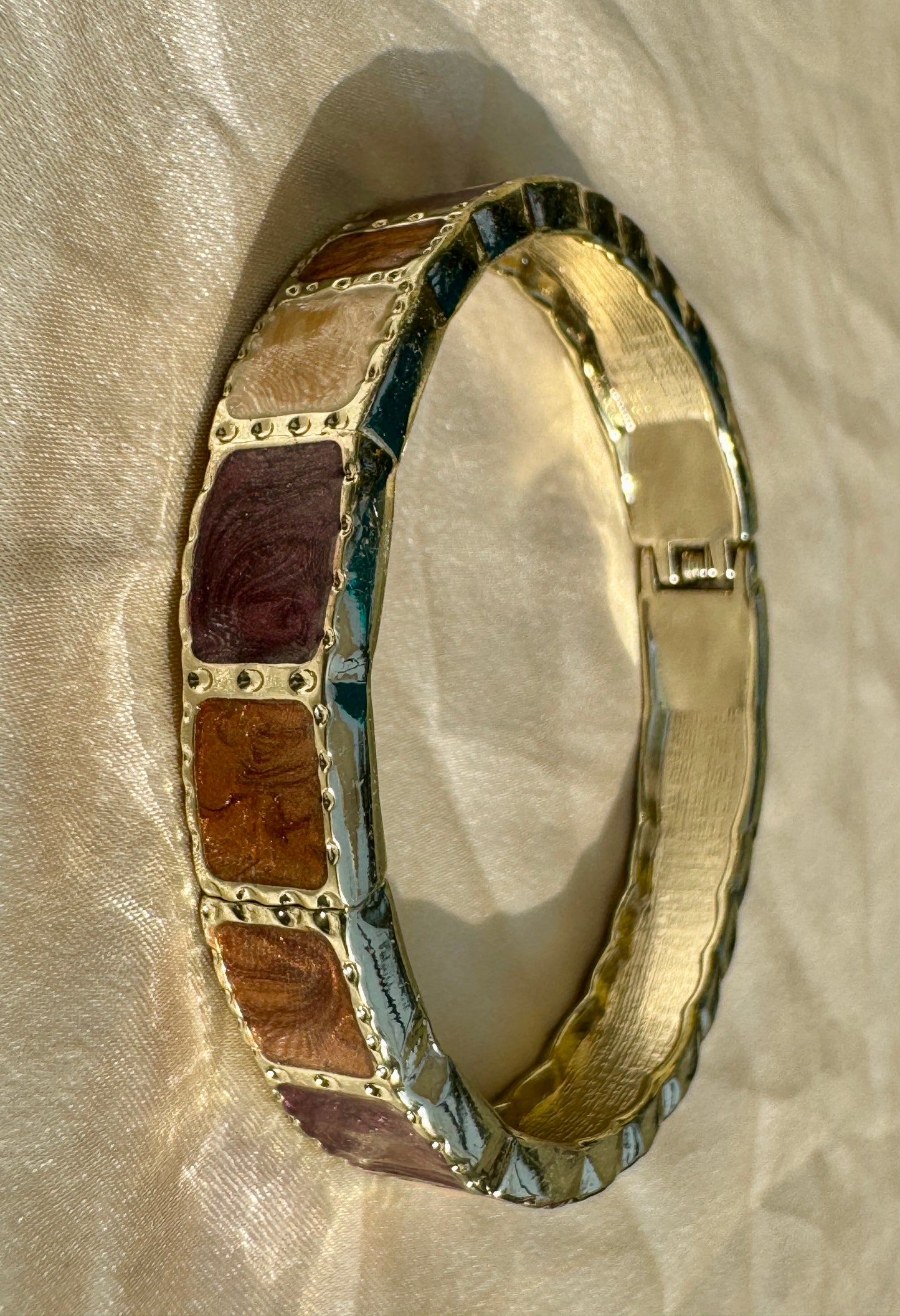 MOSAIQUE DUO – The Multi-Tone Enamel Gold Bangle Set (Pair)