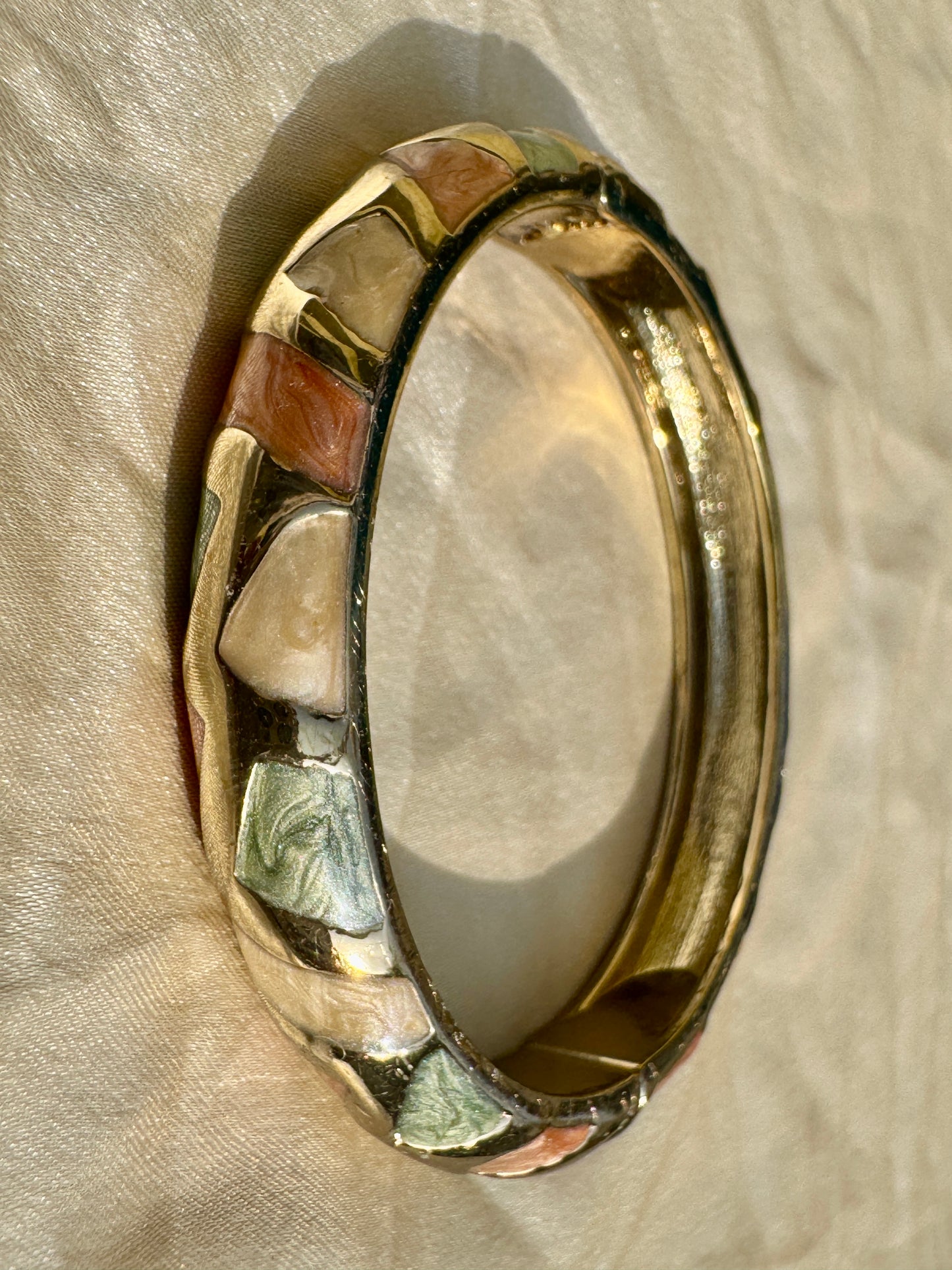 TERRA MUSE – The Pastel Mosaic Enamel Gold Bangle