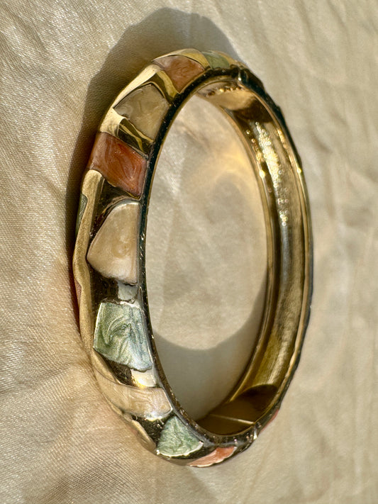 TERRA MUSE – The Pastel Mosaic Enamel Gold Bangle