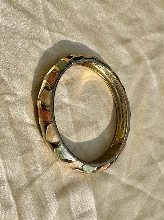 TERRA MUSE – The Pastel Mosaic Enamel Gold Bangle
