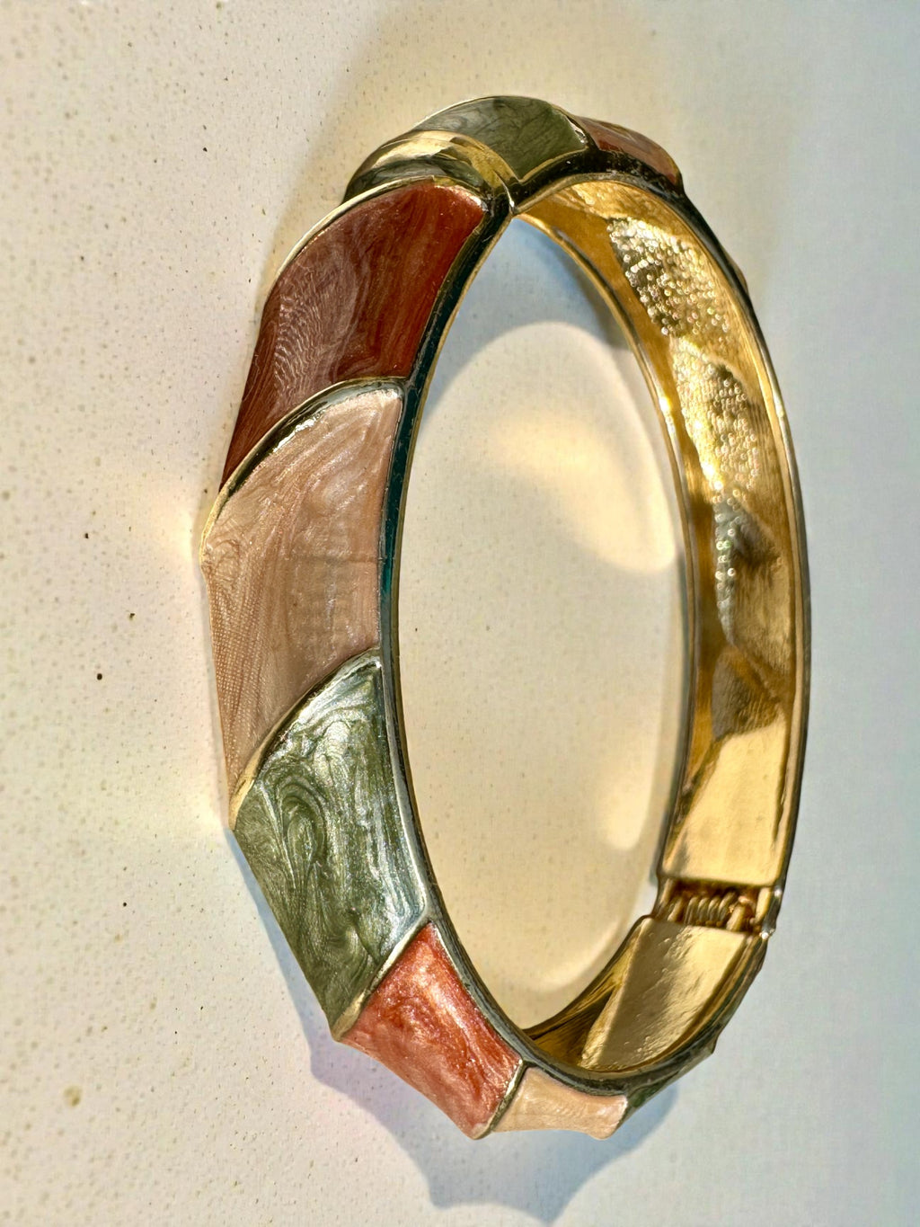 PETALINE – The Pastel Earth Enamel Gold Bangle