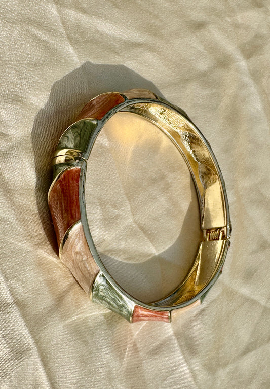PETALINE – The Pastel Earth Enamel Gold Bangle