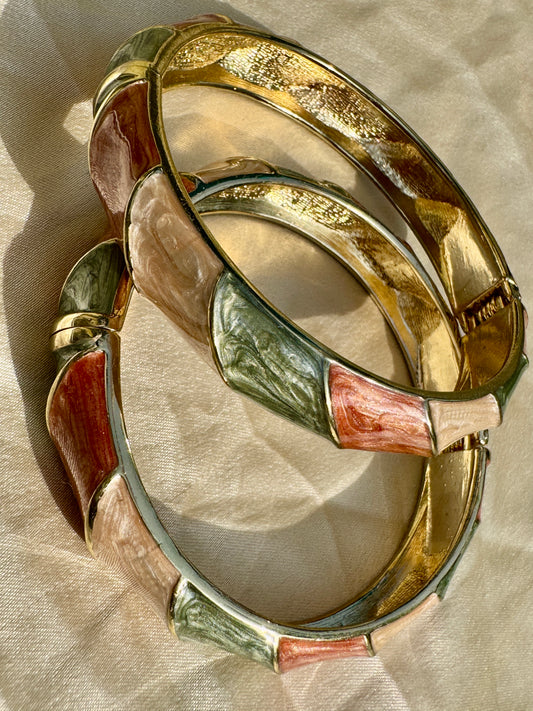 EARTH DUO – The Pastel Earth Enamel Bangle Set (Pair)