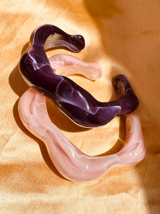 Amara & Selene – Sculpted Glass Cuffs