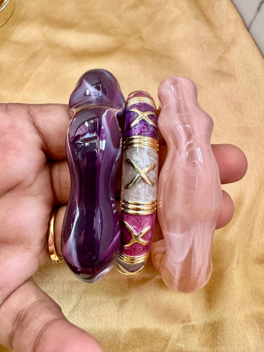 AURORA BLOOM TRIO – Sculpted Resin & Enamel Luxe Stack