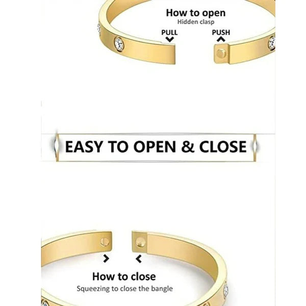 Stainless Steel Contemporary Gold Plated Love AD Anti-Tarnish Bracelet