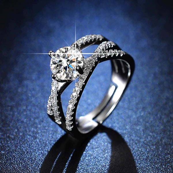 Celeste – Silver Radiant Cross Band Ring