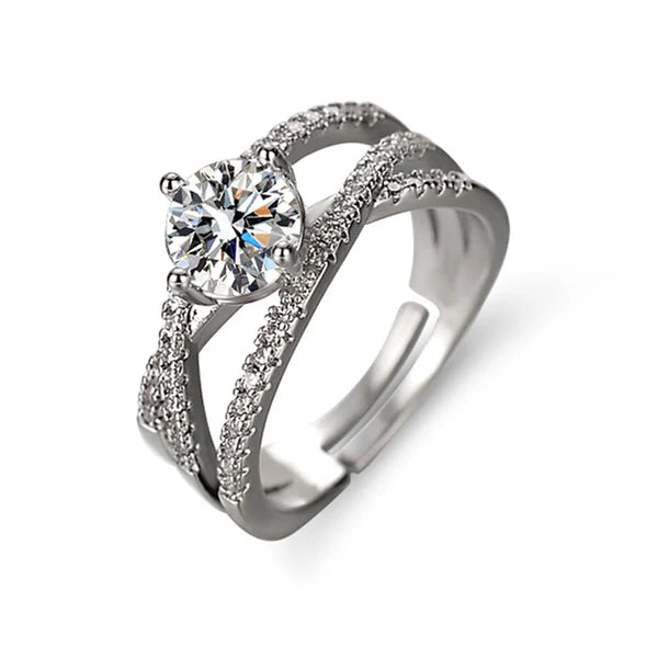 Celeste – Silver Radiant Cross Band Ring