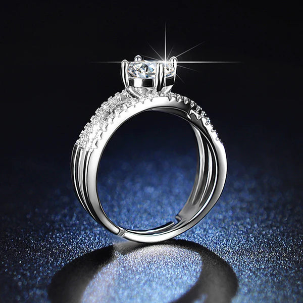 Celeste – Silver Radiant Cross Band Ring