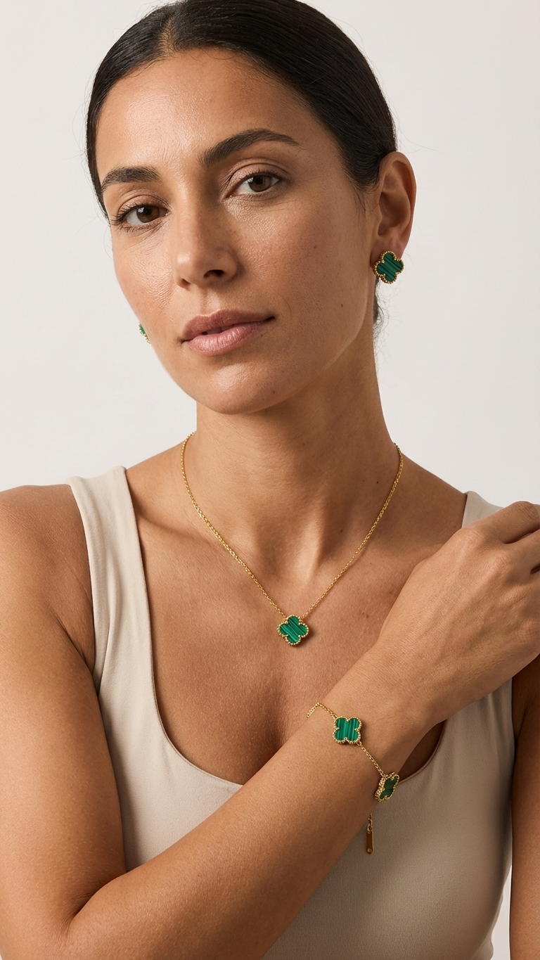 Emeralda – Green Clover Charm Set