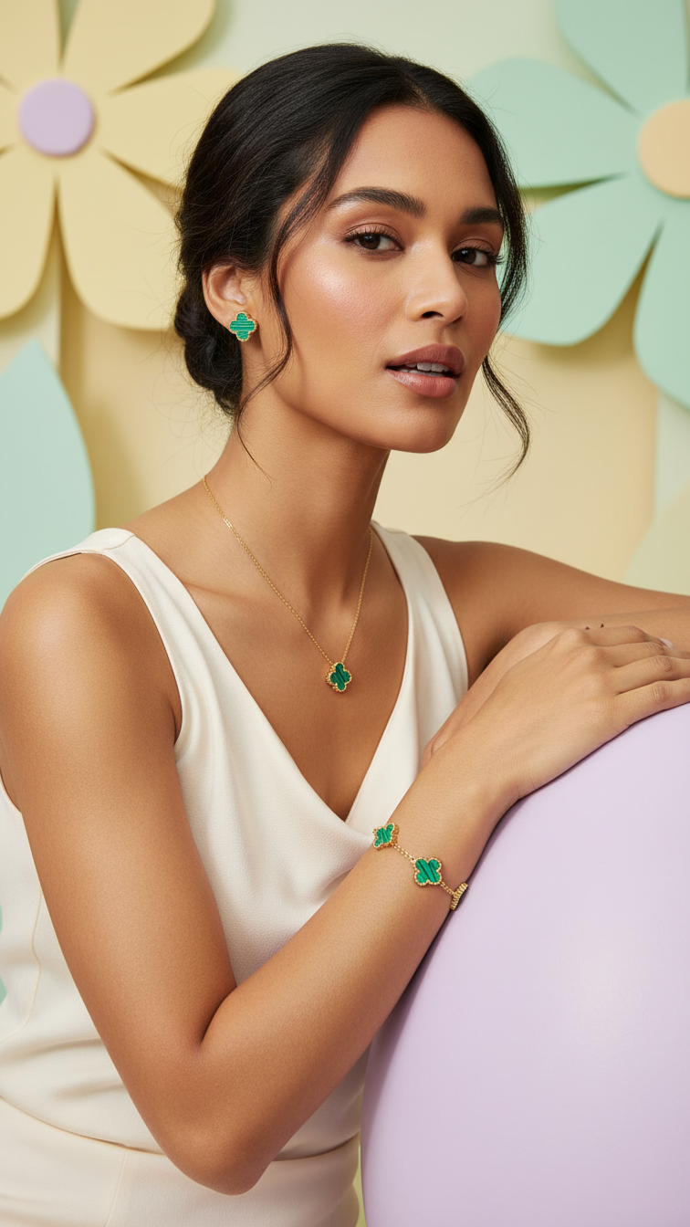 Emeralda – Green Clover Charm Set