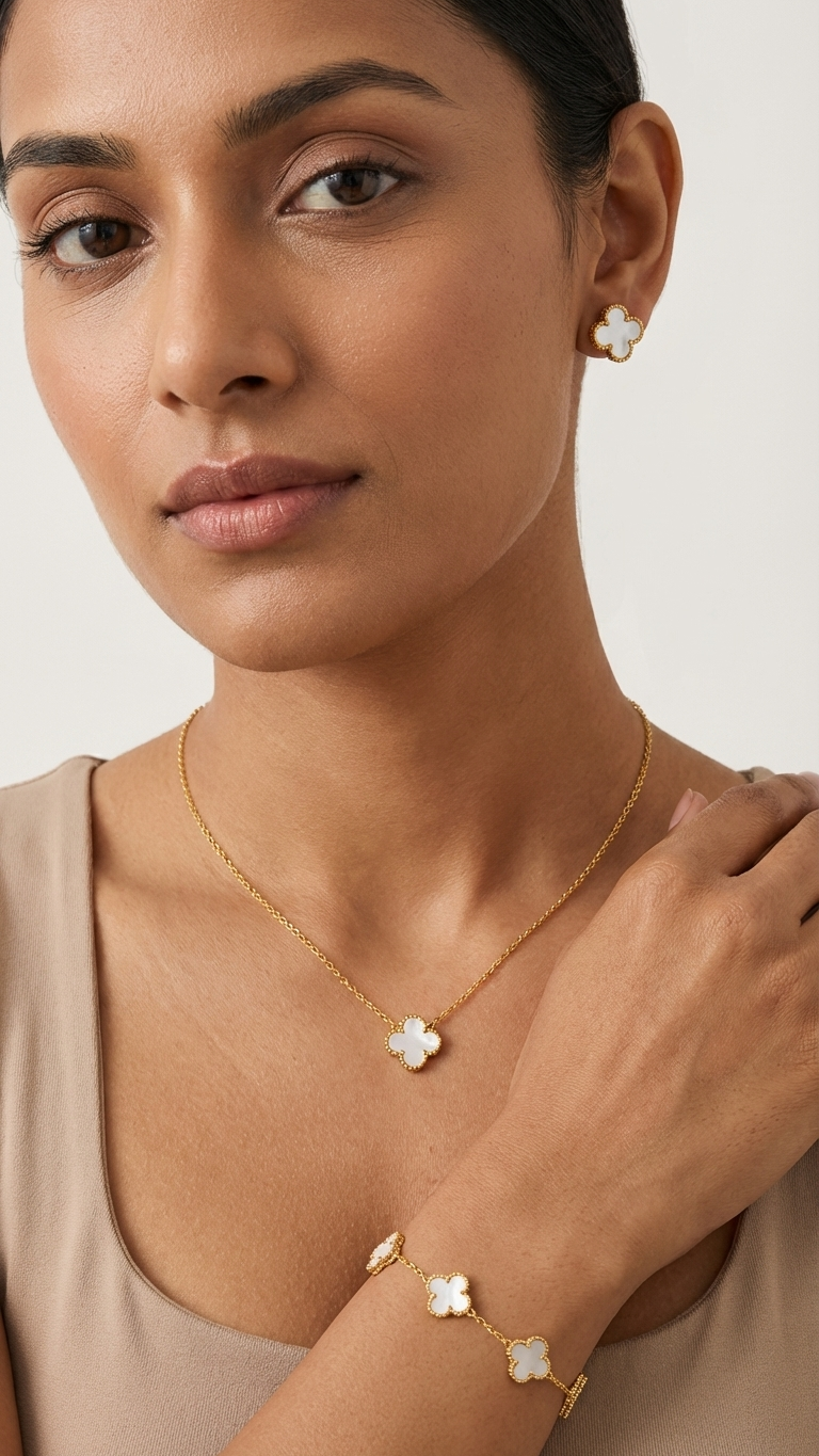 Aurelia – White Clover Charm Set