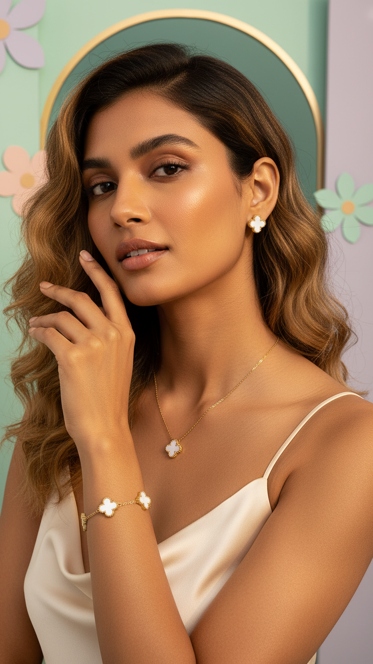 Aurelia – White Clover Charm Set