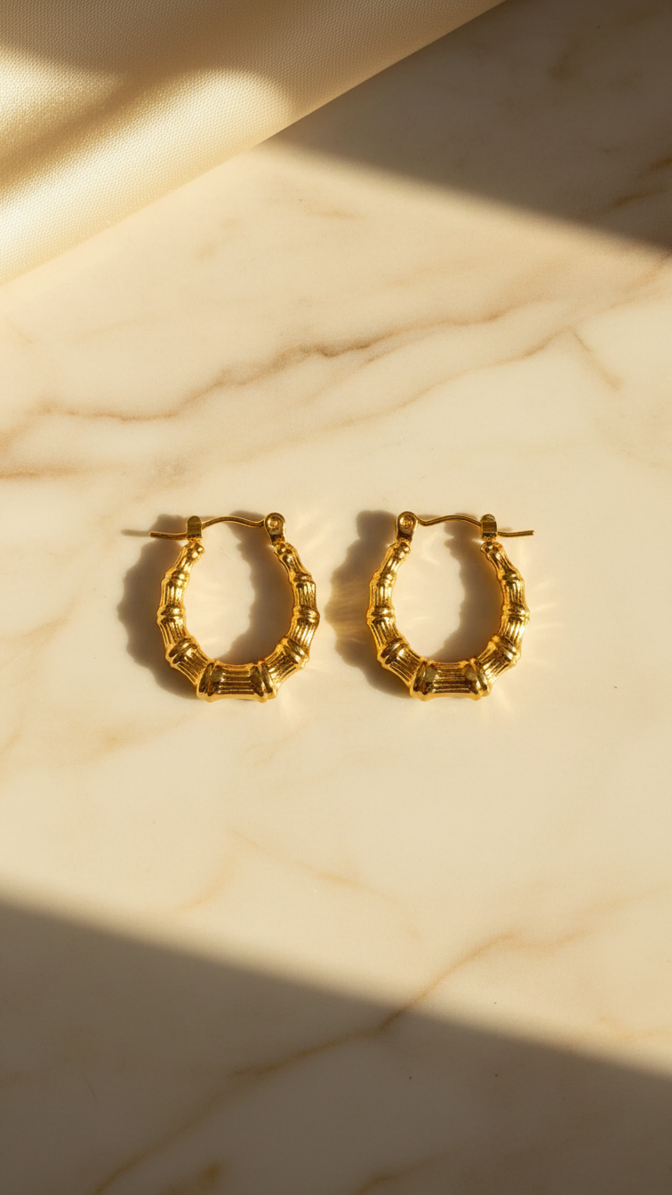 ZARAE – The Bamboo Bold Hoops