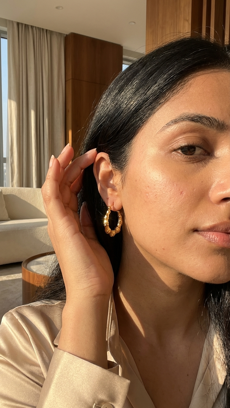 ZARAE – The Bamboo Bold Hoops