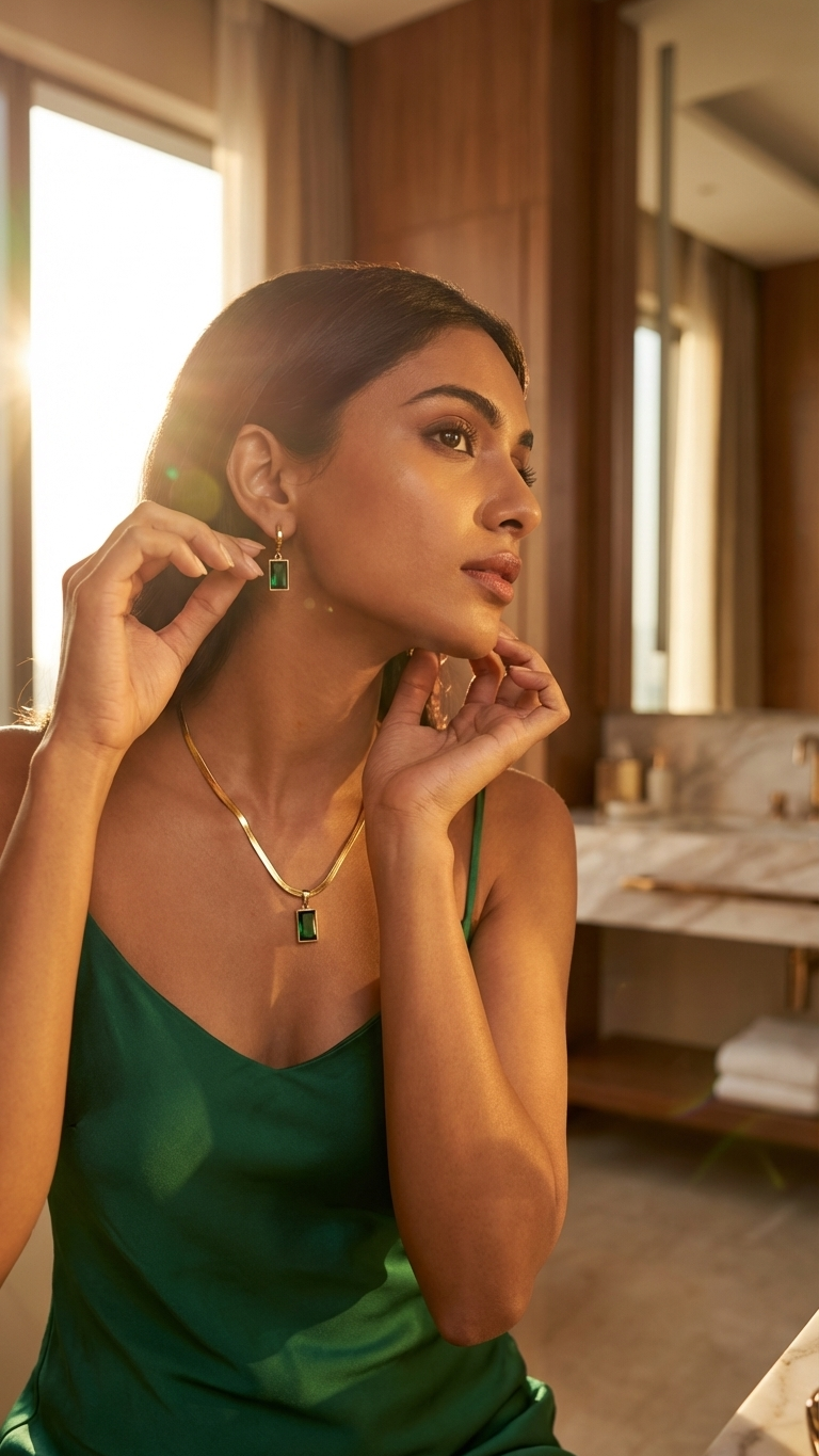 Verdeya – Emerald Radiance Pendant Set