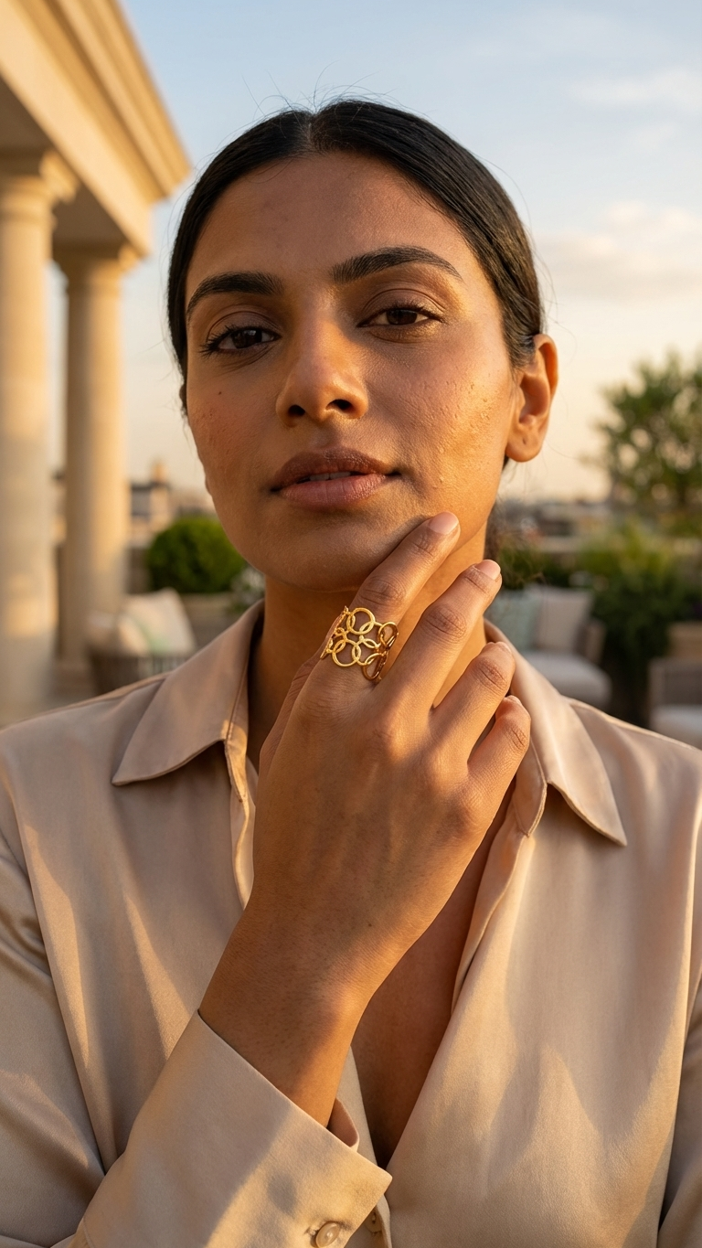 Orla – Gold Ripple Statement Ring