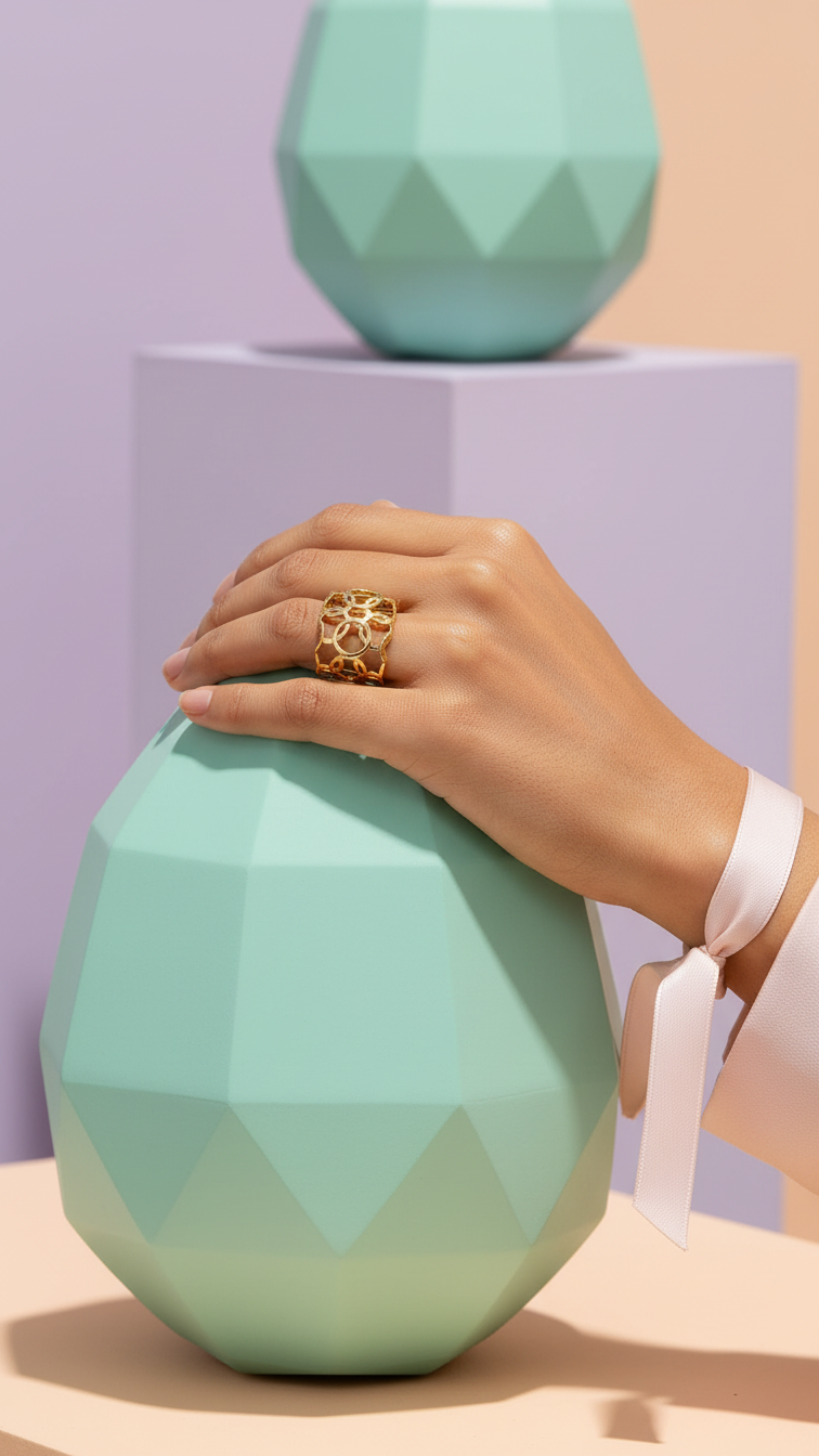 Orla – Gold Ripple Statement Ring