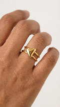 Léa – Heartbeat Adjustable Gold Ring