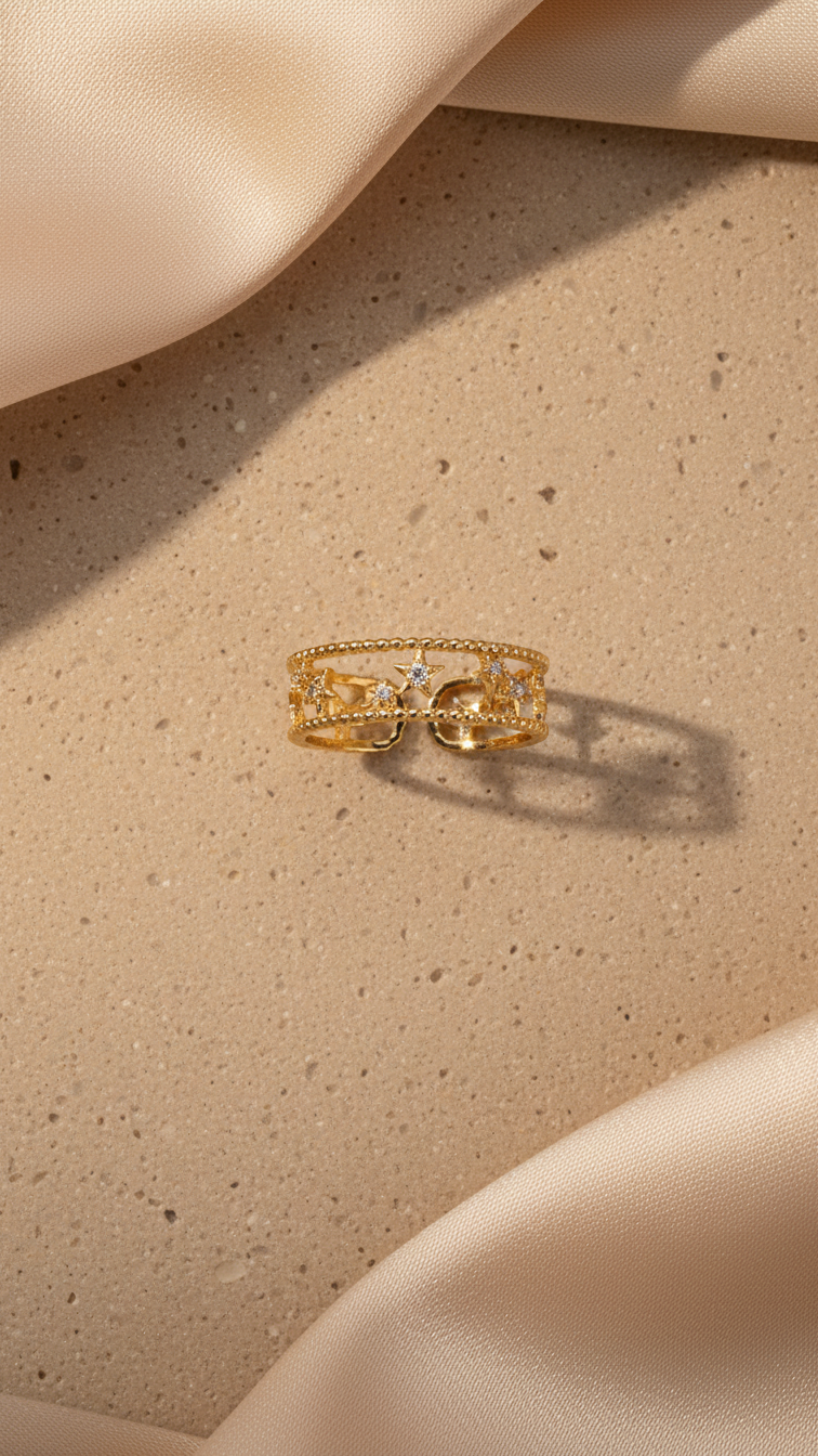Celestia – Star Dusted Gold Adjustable Ring