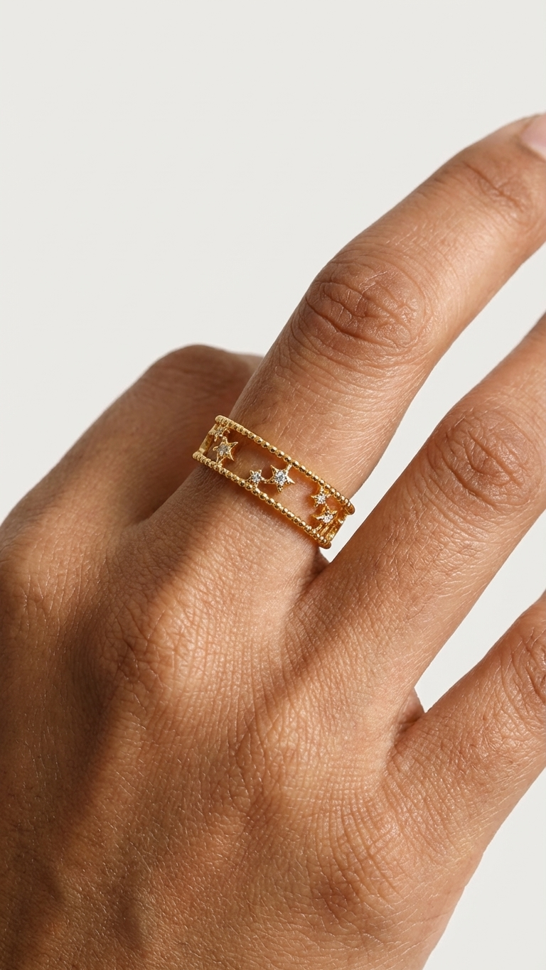 Celestia – Star Dusted Gold Adjustable Ring