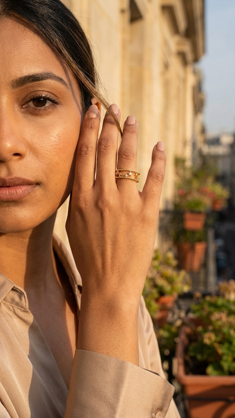 Celestia – Star Dusted Gold Adjustable Ring