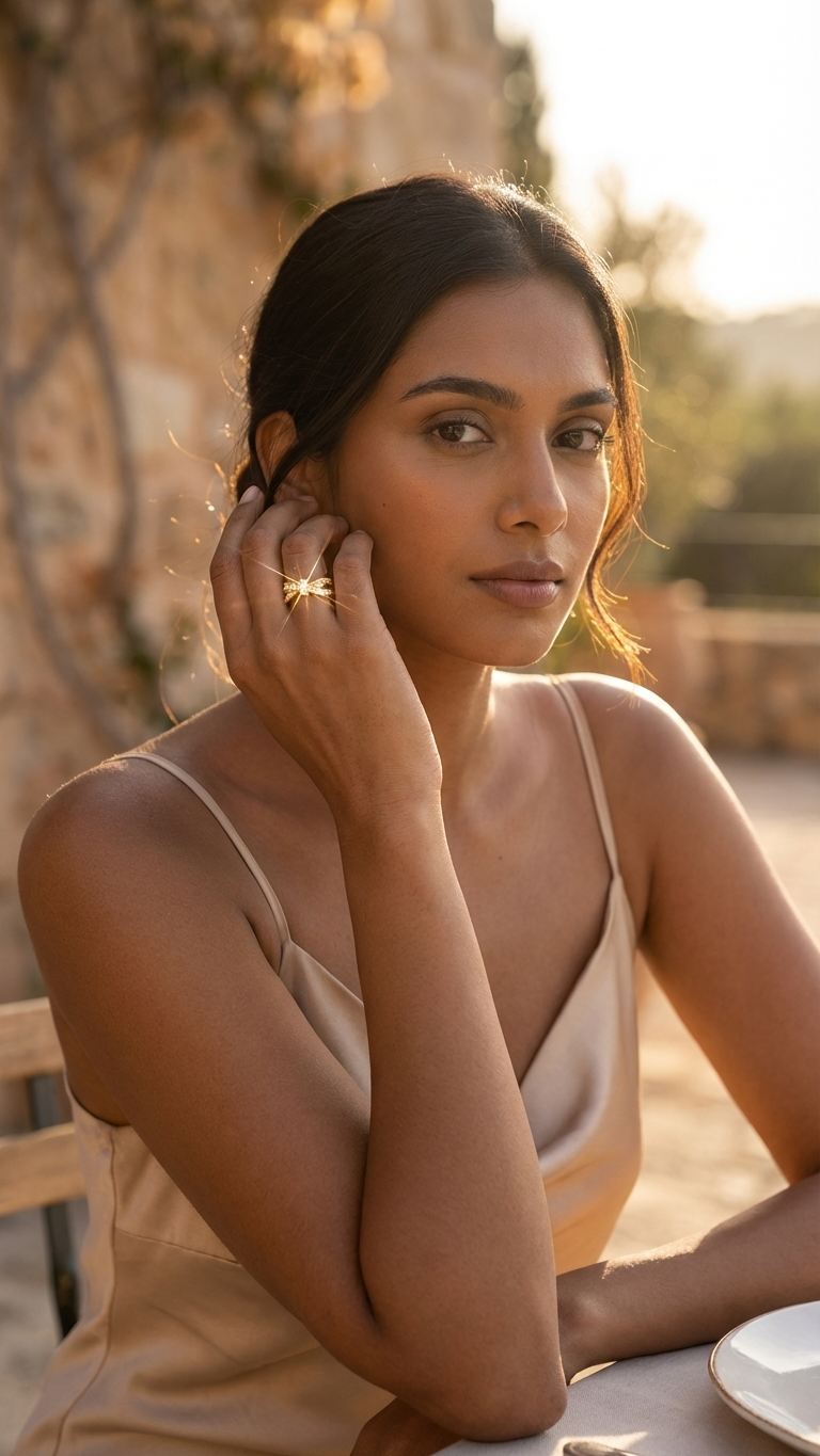 Xyla – Crystal Cross Adjustable Ring