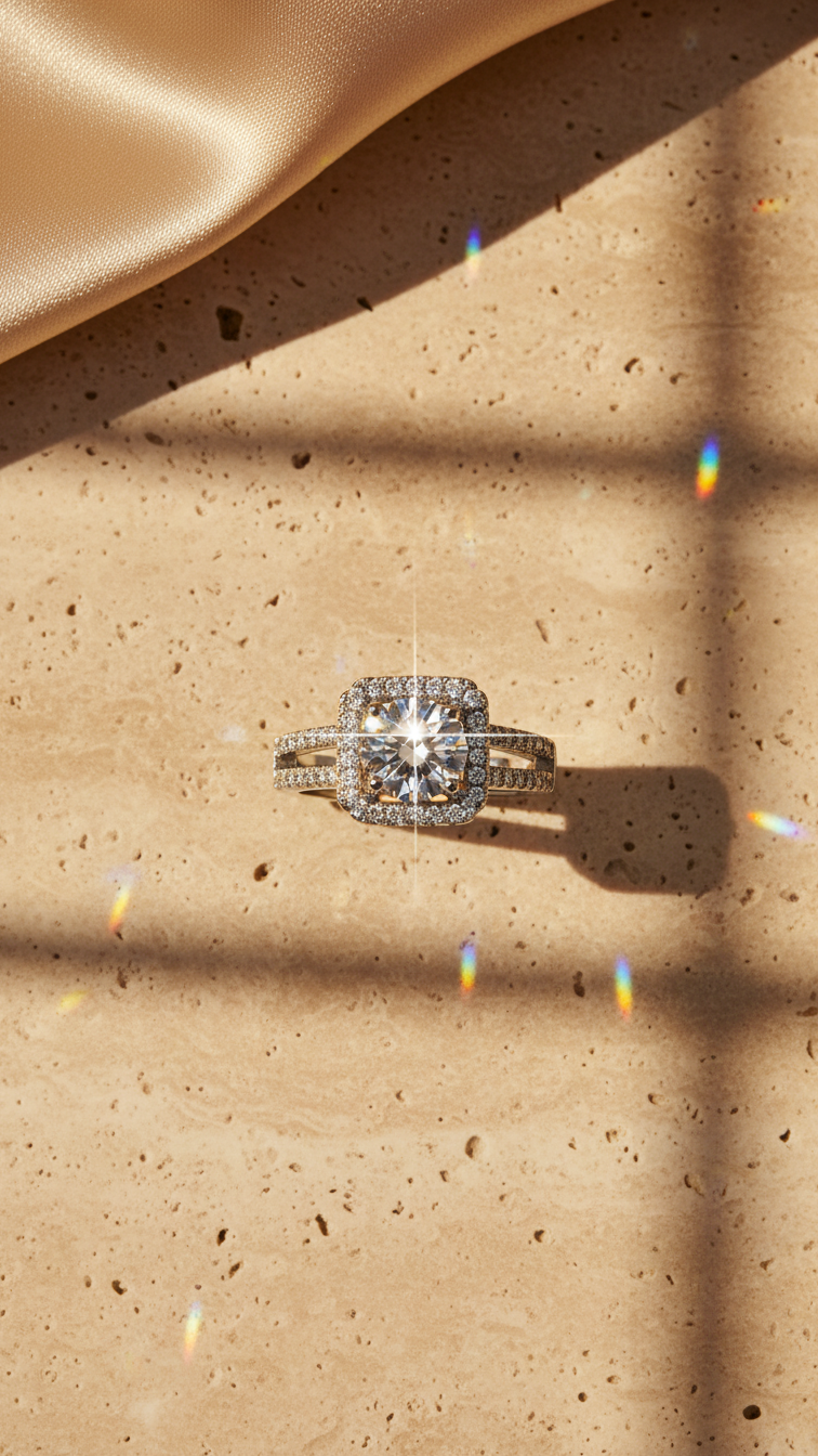 Aria Luxe – Silver Solitaire Spark Ring