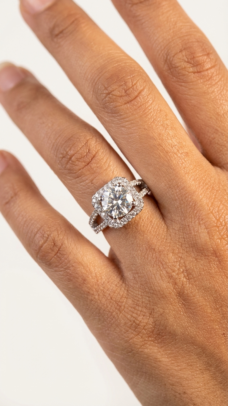 Aria Luxe – Silver Solitaire Spark Ring