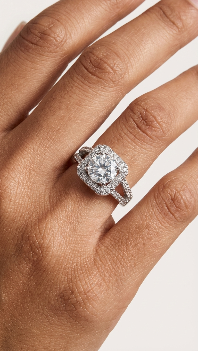 Aria Luxe – Silver Solitaire Spark Ring
