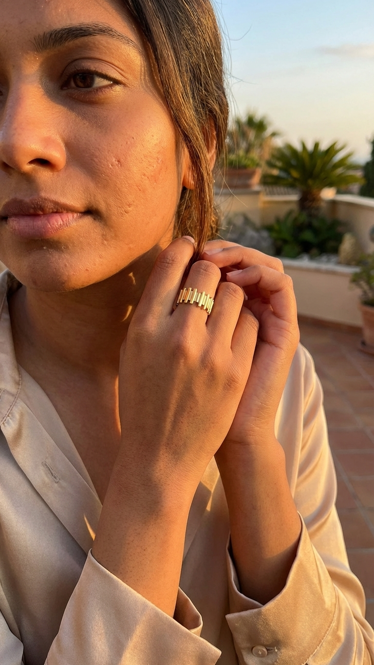 Vexa – Bold Textured Adjustable Ring