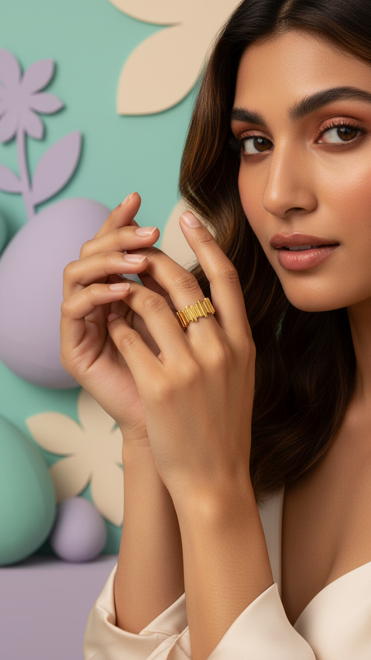 Vexa – Bold Textured Adjustable Ring