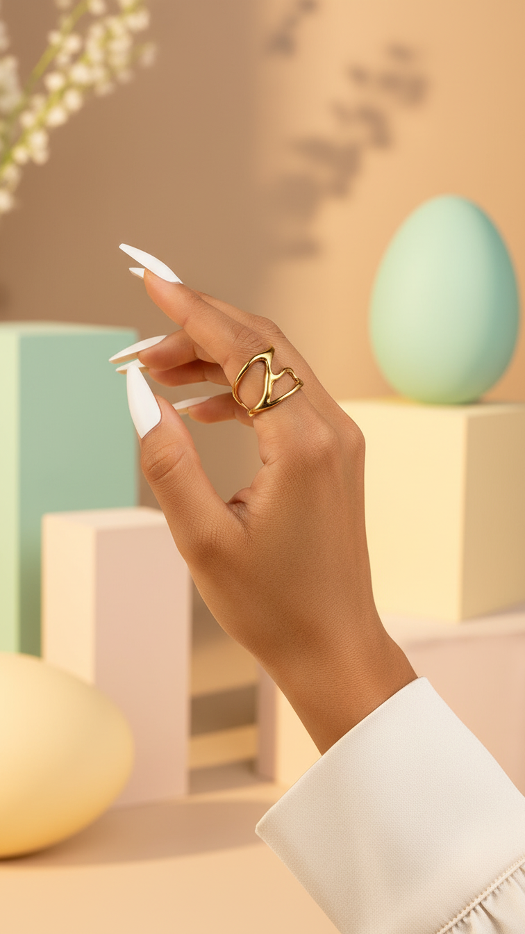 Serai – Sculpted Swirl Adjustable Ring