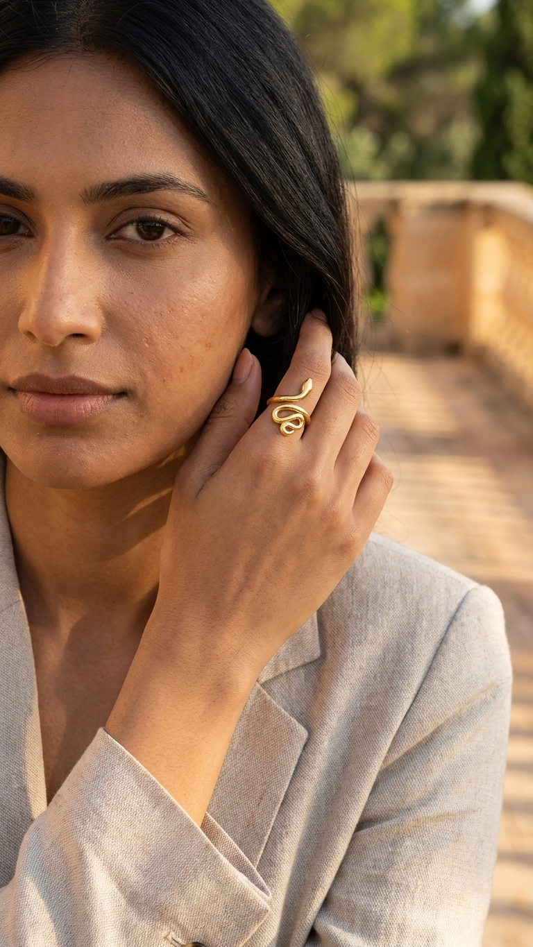 Zenya – Golden Serpent Wrap Ring