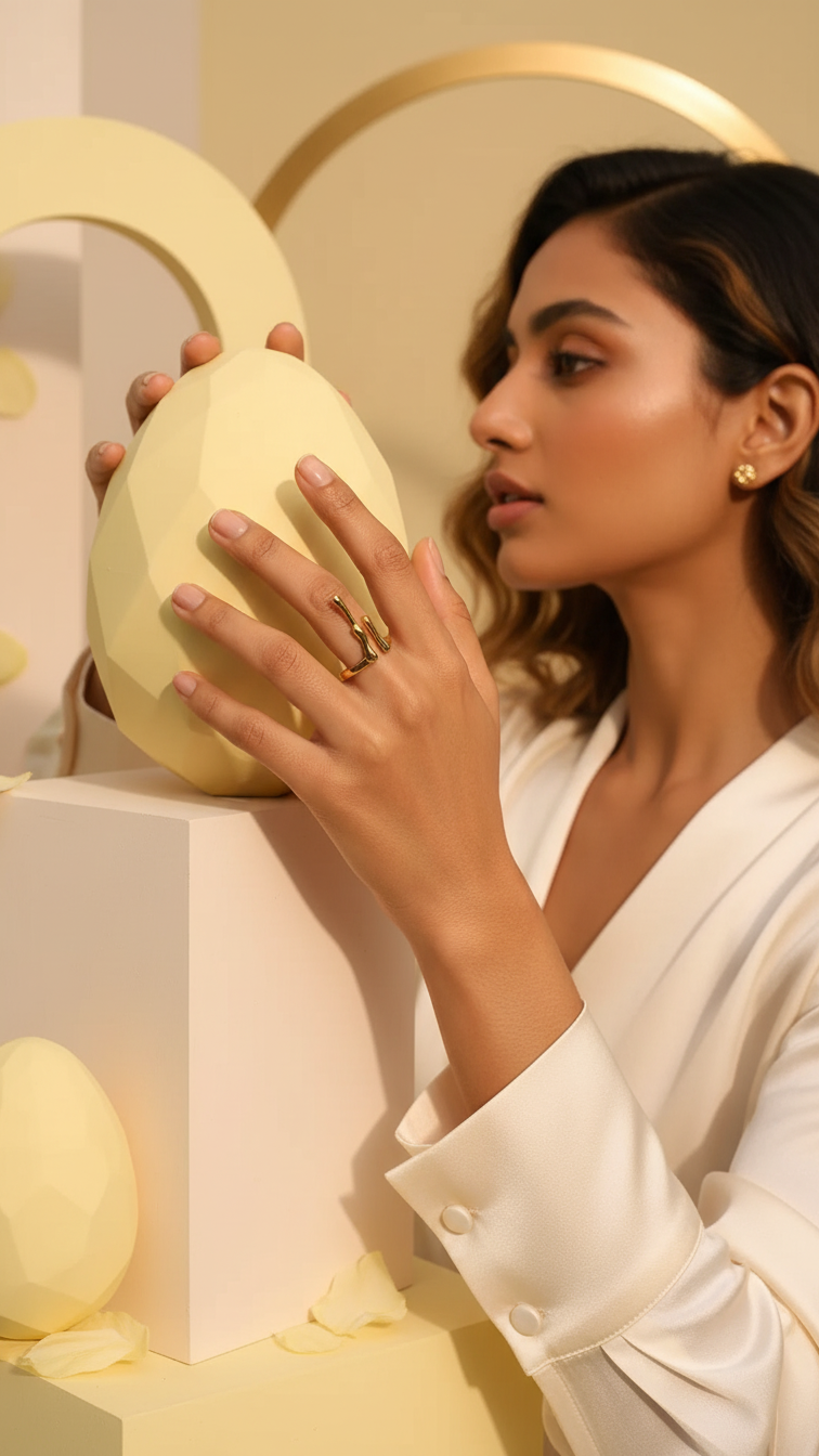 Virelle – Abstract Gold Sculpt Ring