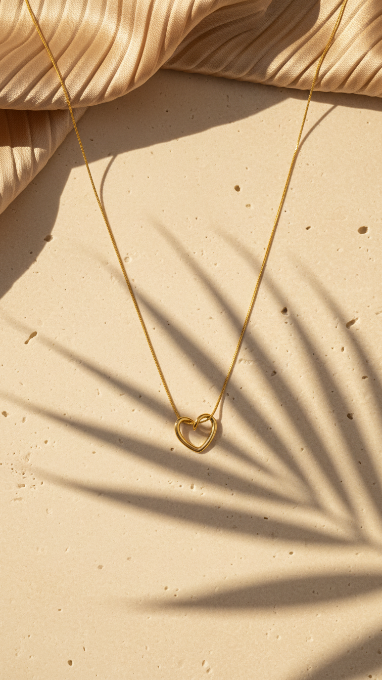 Solena – Golden Whisper Heart Pendant