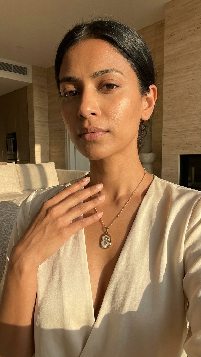 Rosmira – Gilded Petal Cameo Pendant